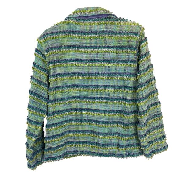 ANU Woven Chenille Tapestry Jacket Blazer Women size Large Button Up Boxy Artsy - Picture 3 of 16